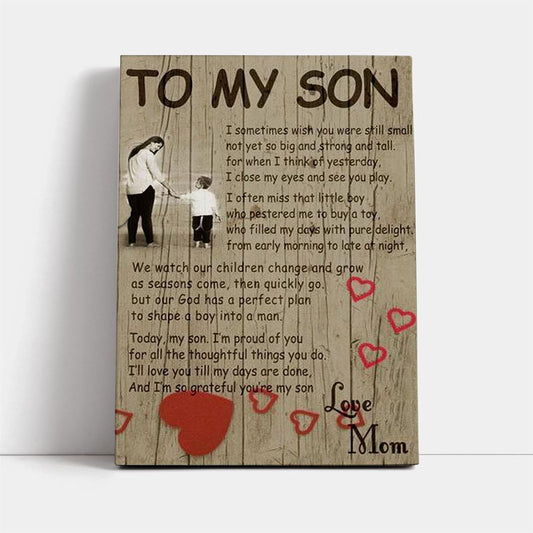 Family Canvas To My Son, Love Mom, Mother's Day Canvas Art, Gift For Mom, Birthday Gift, Mother's Day Wall Art