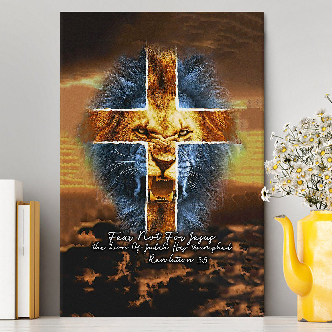 Fear Not For Lion Of Judah Jesus Canvas Wall Art - Revelation 5 5 Canvas - Jesus Canvas Pictures - Christian Canvas Wall Art