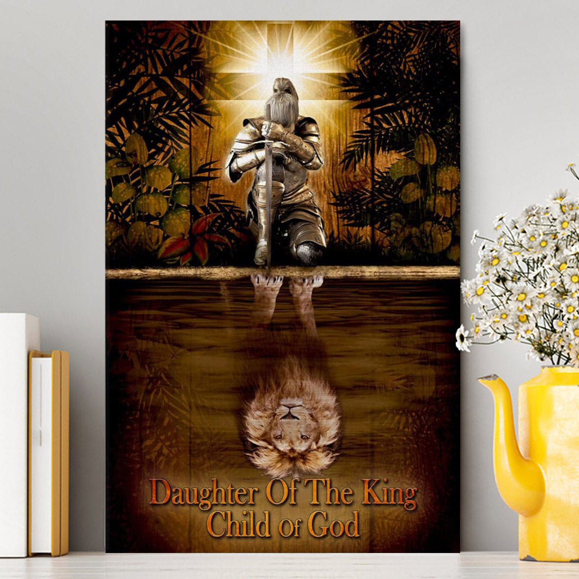 Female Warrior Daughter Of A King Child Of God Canvas Wall Art - Christian Canvas Prints - Religious Wall Decor