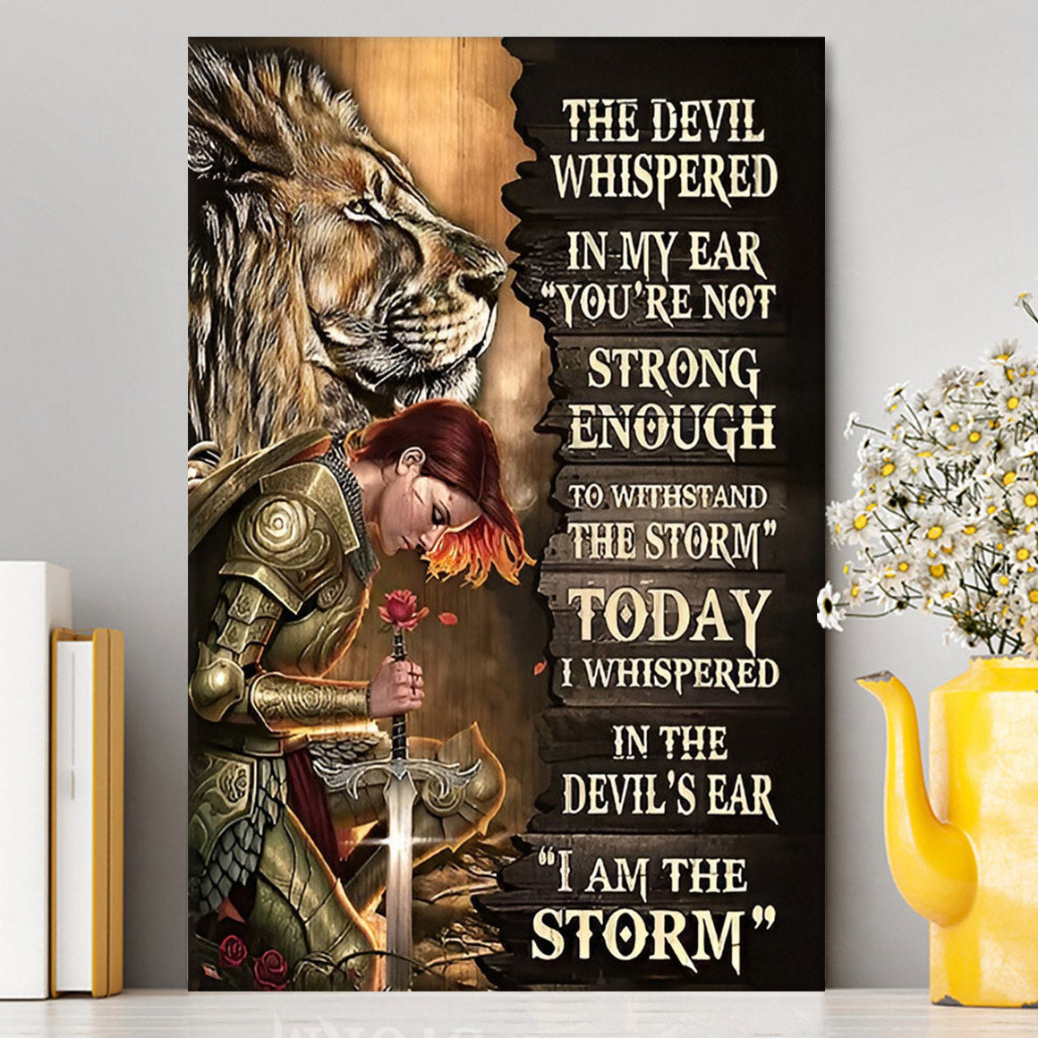 Female Warrior Lion I Am The Storm Canvas Prints - Lion Canvas Art - Christian Inspirational Canvas