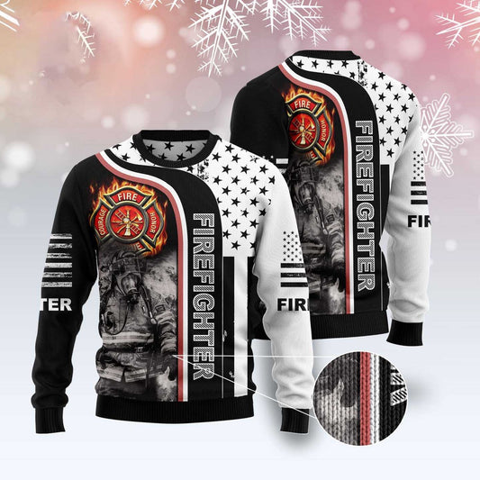 Firefighter Awesome Ugly Christmas Sweater, Funny Xmas Sweater, Sweater Xmas