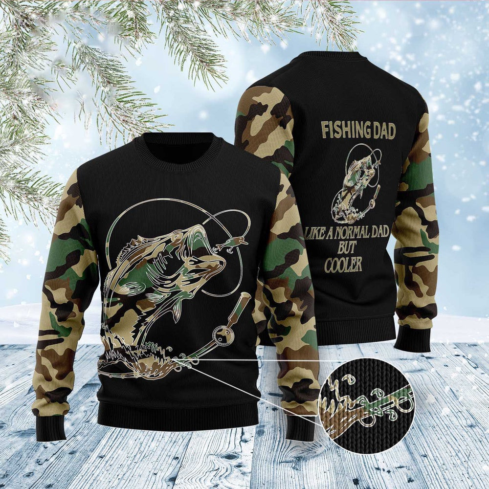 Fishing Dad Ugly Christmas Sweater, Funny Xmas Sweater, Sweater Xmas