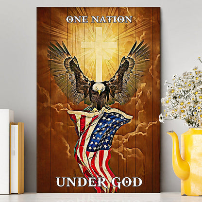 Flag American One Nation Under God Canvas Wall Art - Christian Wall Canvas - Religious Canvas Prints