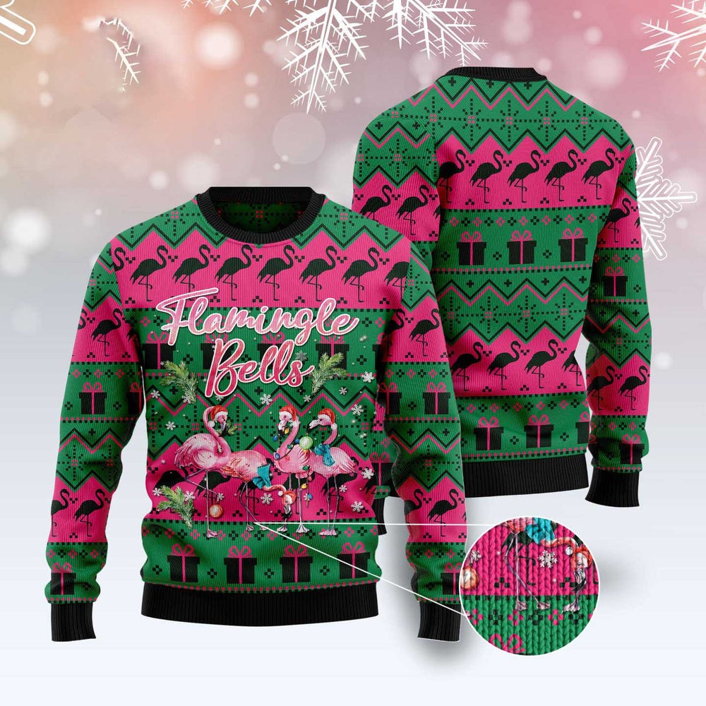 Flamingle Bells Ugly Christmas Sweater, Funny Xmas Sweater, Sweater Xmas