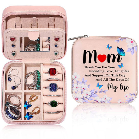 Flower Mom Thank You For Your Unending Love Jewelry Box, Gift For Mother's Day, Mother's Day Jewelry Case, Gift For Her
