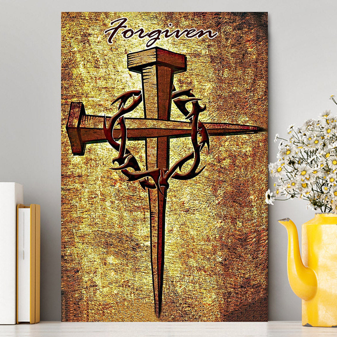 For Given Cross Canvas Wall Art - Christian Wall Canvas - Religious Canvas Prints