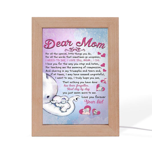 For All The Special Elephant Frame Lamp, Mother's Day Night Light, Best Mom Ever, Gift For Mom