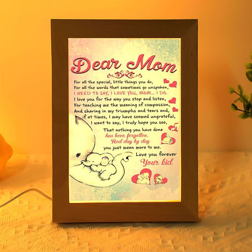 For All The Special Elephant Frame Lamp, Mother's Day Night Light, Best Mom Ever, Gift For Mom