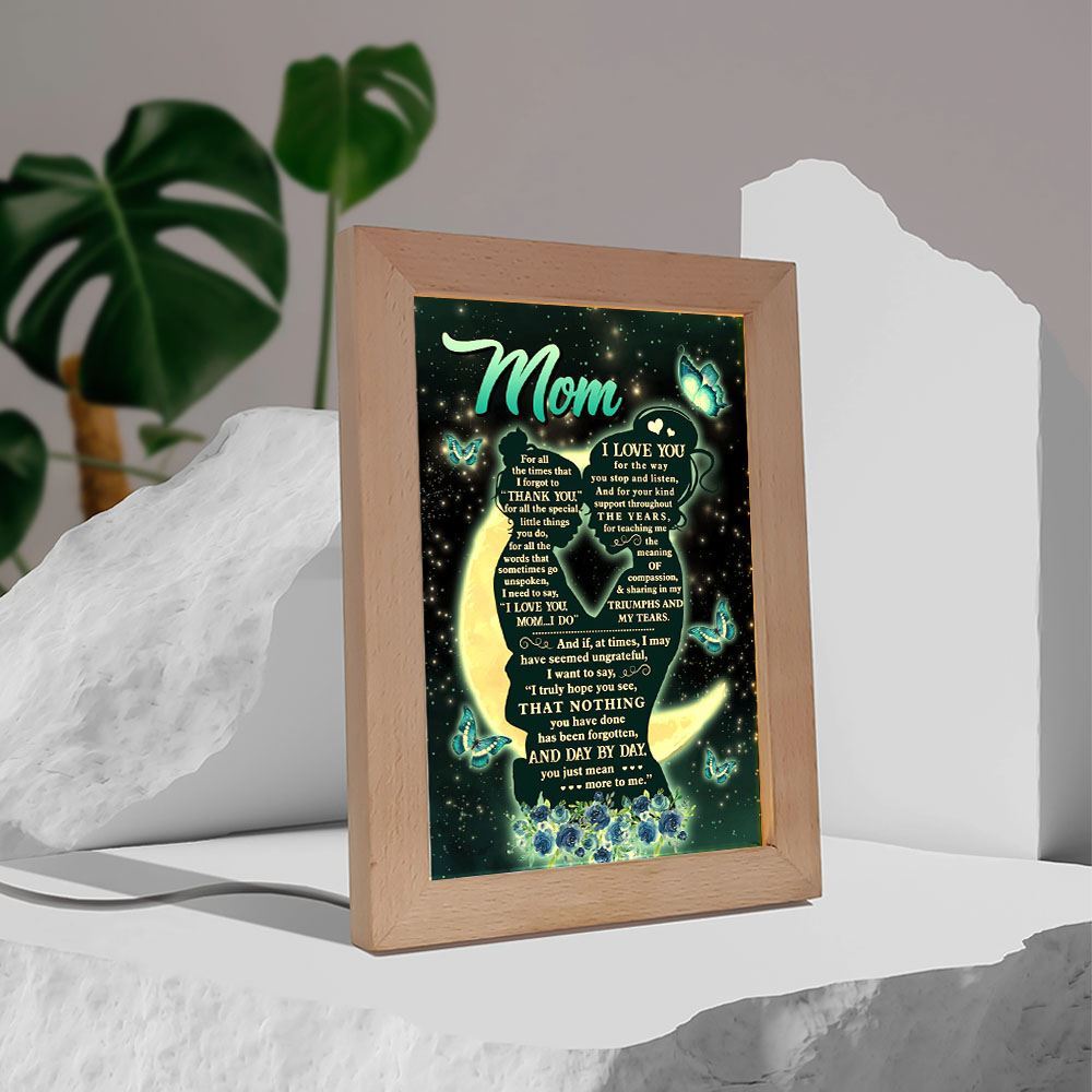 For All The Times Daughter To Mom Frame Lamp, Mother's Day Night Light, Best Mom Ever, Gift For Mom