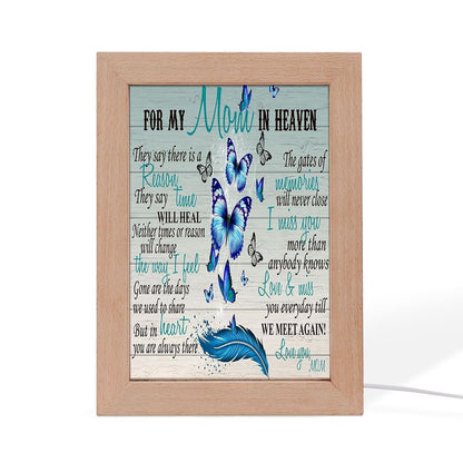 For My Mom In Heaven Frame Lamp, Mother's Day Night Light, Best Mom Ever, Gift For Mom