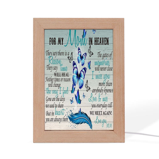 For My Mom In Heaven Frame Lamp, Mother's Day Night Light, Best Mom Ever, Gift For Mom