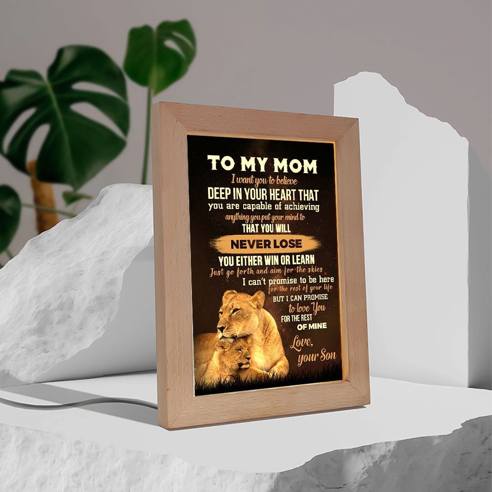 For The Rest Of Mine Frame Lamp, Mother's Day Night Light, Best Mom Ever, Gift For Mom