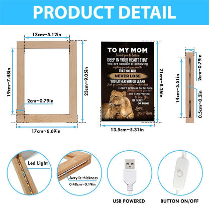 For The Rest Of Mine Frame Lamp, Mother's Day Night Light, Best Mom Ever, Gift For Mom