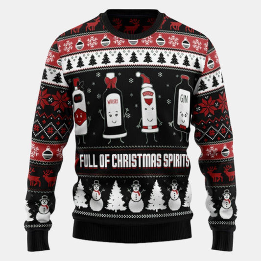 Full Of Christmas Spirits Ugly Sweater - Christmas sweater gift