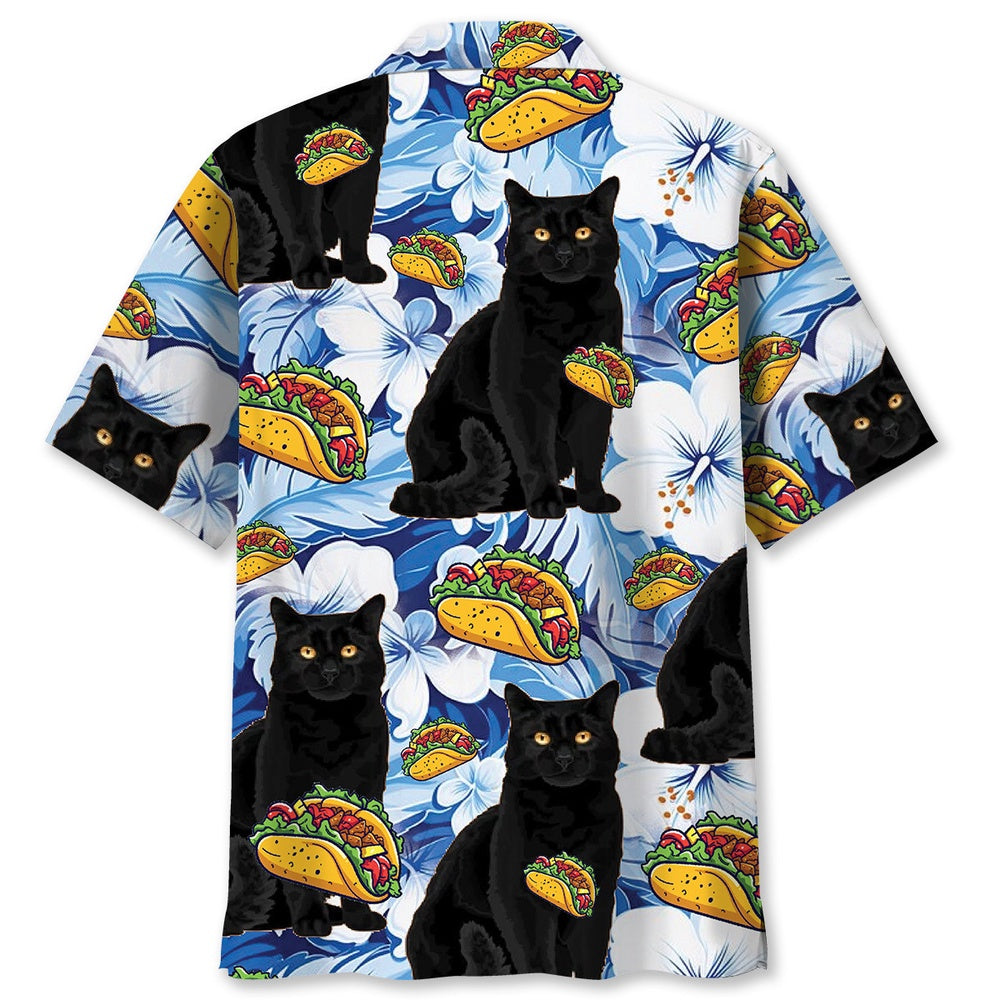 Black Cat Hawaiian Shirt Patriotic Hawaiian Shirts For Men Black