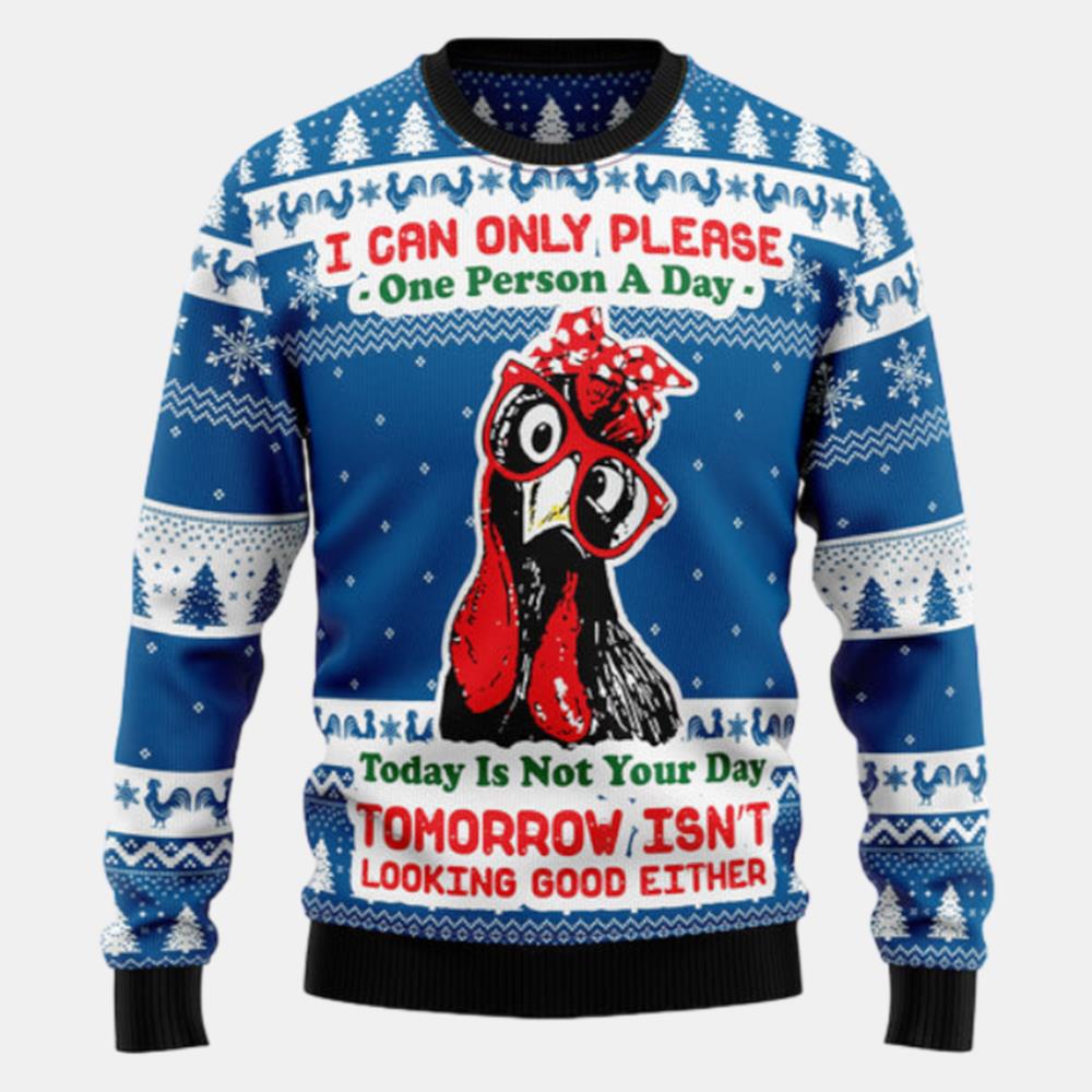 Funny Chicken Ugly Sweater - Christmas sweater gift