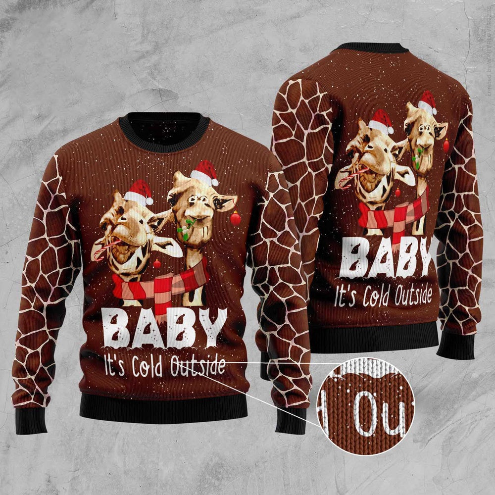 Funny Giraffe Ugly Christmas Sweater, Funny Xmas Sweater, Sweater Xmas