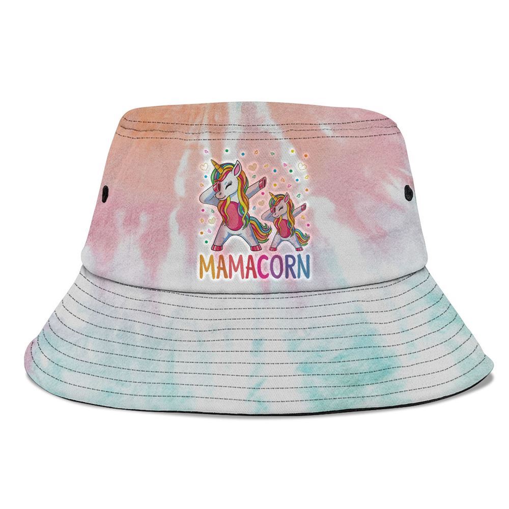 Funny Mamacorn Unicorn Costume Mom Bucket Hat, Mother's Day Bucker Hat, Tie Dye Bucket Hat, Women's Sun Hats