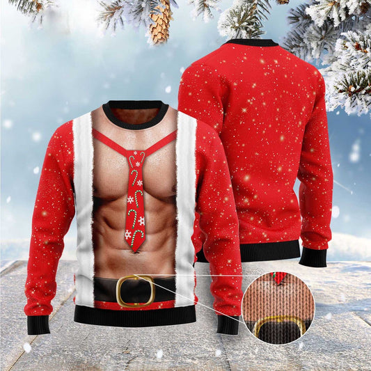 Funny Six Pack Muscle Ugly Christmas Sweater, Funny Xmas Sweater, Sweater Xmas