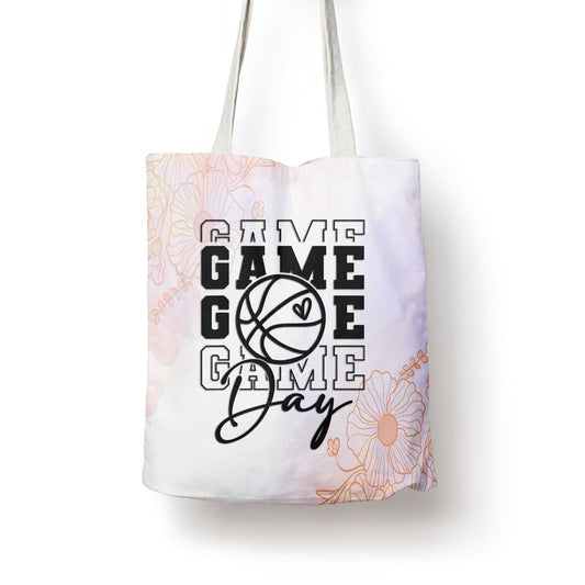 Game Day Sport Lover Mothers Day Basketball Mom Women Girl Tote Bag, Women Tote Bag, Canvas Tote Bag, Printed Tote Bag