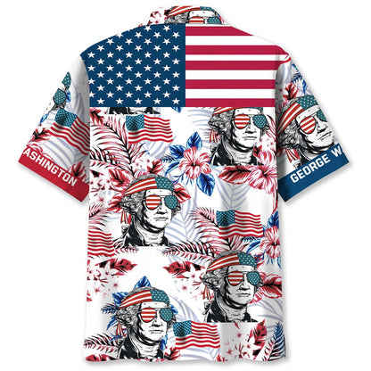 George America Hawaiian Shirt Pocket, Funny Hawaiian Shirt, Usa Hawaiian Shirt, Vintage Hawaiian Shirts