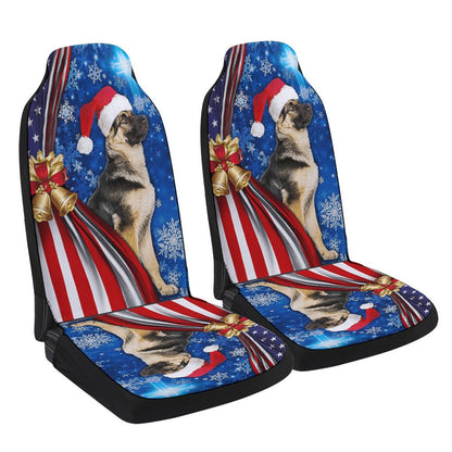 German Shepherd Christmas Cars Seat Cover, Christmas Car Seat Covers, Car Decor Gift
