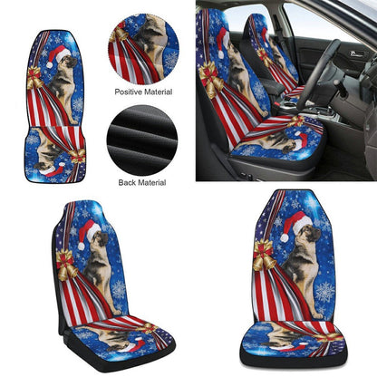 German Shepherd Christmas Cars Seat Cover, Christmas Car Seat Covers, Car Decor Gift