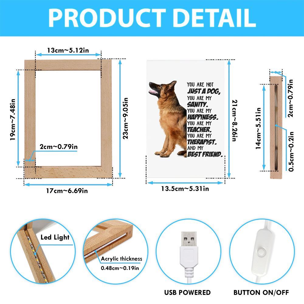 German Shepherd My Best Friend Gift For Dog Mom Frame Lamp, Mother's Day Night Light, Best Mom Ever, Gift For Mom
