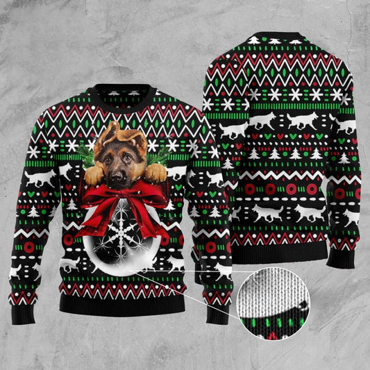 German Shepherd Xmas Ball Ugly Christmas Sweater, Funny Xmas Sweater, Sweater Xmas