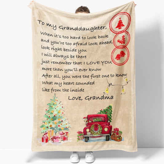 Gift For Granddaughter, Blanket Birthday Gifts For Granddaughter Blanket, Christmas Blanket