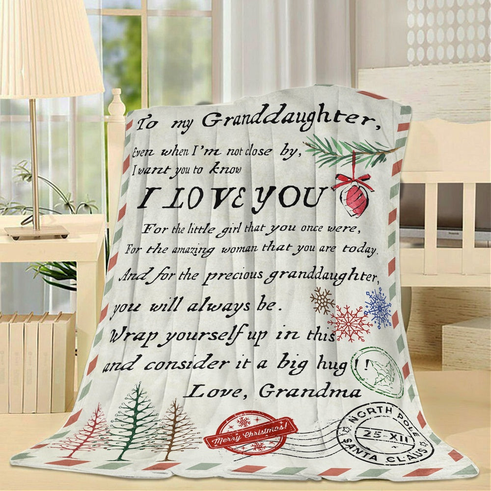 Gift For Granddaughter, Blanket Christmas Granddaughter Gifts From Grandma, I Love You Blanket, Christmas Blanket