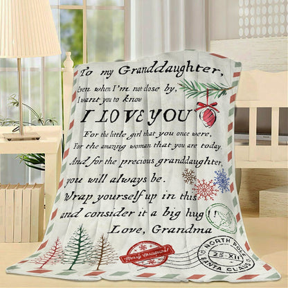 Gift For Granddaughter, Blanket Christmas Granddaughter Gifts From Grandma, I Love You Blanket, Christmas Blanket