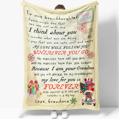 Gift For Granddaughter, Blanket Christmas Personalised Granddaughter Gifts, Every Single Day Blanket, Christmas Blanket