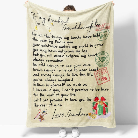 Gift For Granddaughter, Sweet Gifts For Granddaughter, For All The Things Blanket, Christmas Blanket