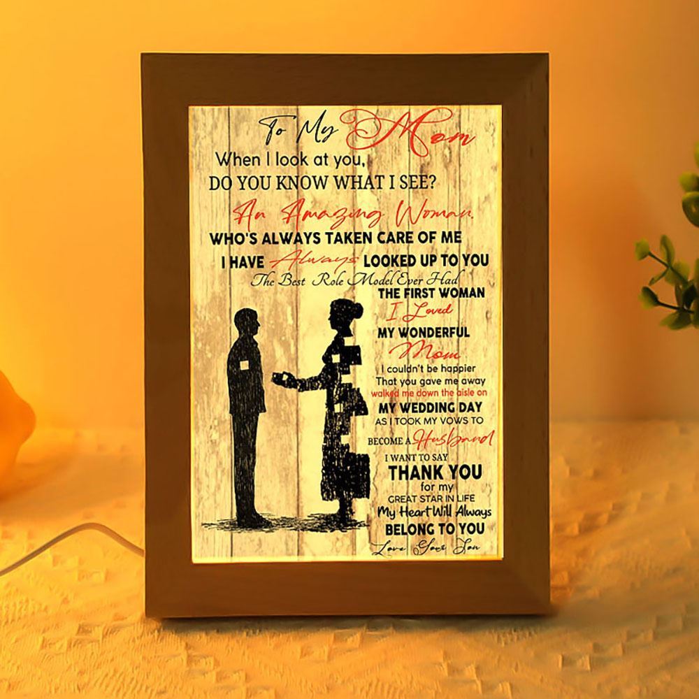 Gift For Mom - From Love Your Son Vertical Frame Lamp, Mother's Day Night Light, Best Mom Ever, Gift For Mom