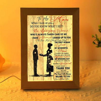 Gift For Mom - From Love Your Son Vertical Frame Lamp, Mother's Day Night Light, Best Mom Ever, Gift For Mom