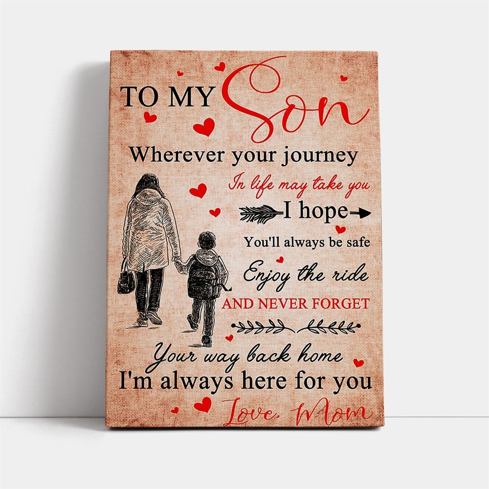 Gift For Son - From Love Your Mom Vertical Canvas, Mother's Day Canvas Art, Gift For Mom, Birthday Gift, Mother's Day Wall Art