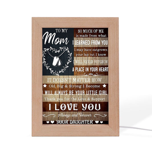 Gift Proud Veteran Mom To My Mom Frame Lamp Vintage, Mother's Day Night Light, Best Mom Ever, Gift For Mom