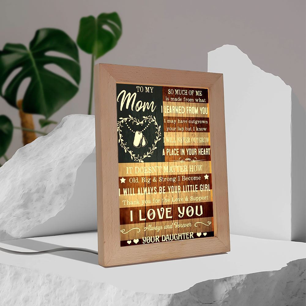 Gift Proud Veteran Mom To My Mom Frame Lamp Vintage, Mother's Day Night Light, Best Mom Ever, Gift For Mom