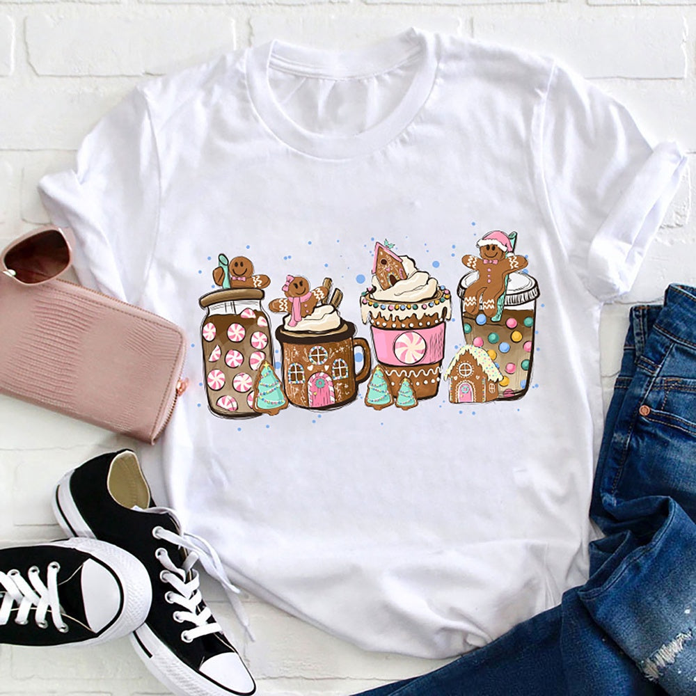 Gingerbread Christmas Coffee Christmas T Shirt, Merry T Shirt, Unisex Christmas Shirts