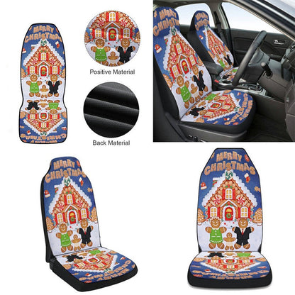 Gingerbread Merry Christmas Cars Seat Cover, Christmas Car Seat Covers, Car Decor Gift
