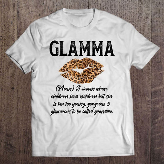 Glamma Leopard Lips Kiss- Glam-ma Description- Mother's Day T Shirt, Mother's Day Shirt, Shirt For Mom, Mom Shirt