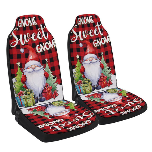 Gnome Sweet Gnome Christmas Cars Seat Cover, Christmas Car Seat Covers, Car Decor Gift