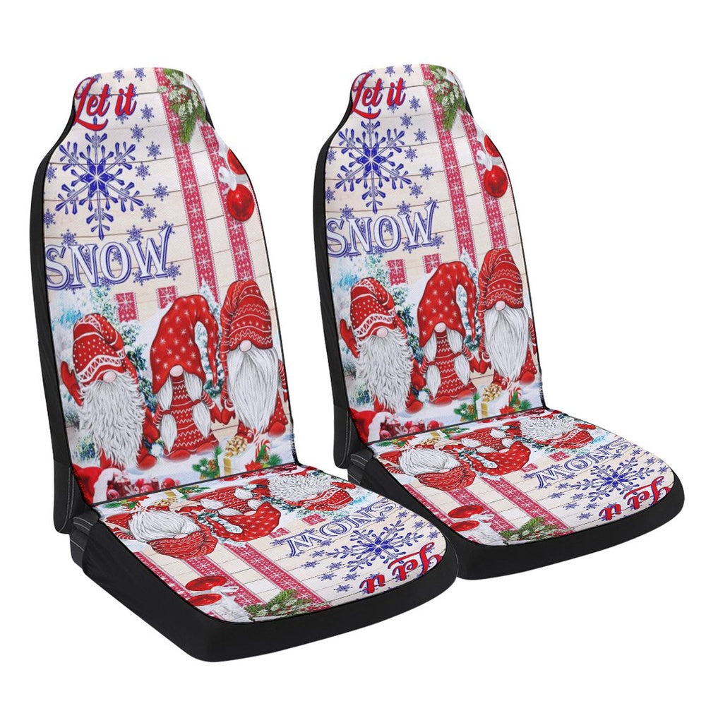 Gnomes Let It Snow Christmas Cars Seat Cover, Christmas Car Seat Covers, Car Decor Gift