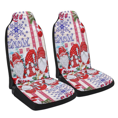 Gnomes Let It Snow Christmas Cars Seat Cover, Christmas Car Seat Covers, Car Decor Gift