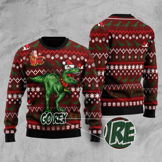 Go Rex Ugly Christmas Sweater, Funny Xmas Sweater, Sweater Xmas