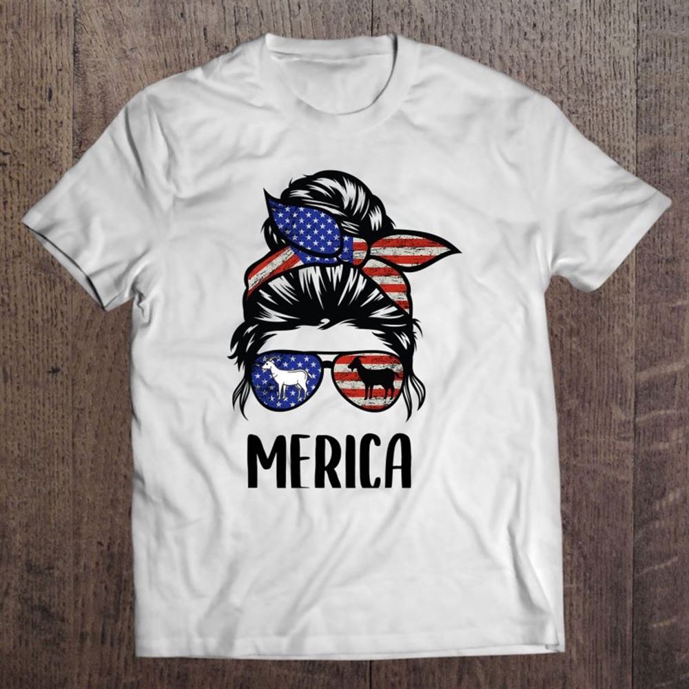 Goat Merica 4th Of July Matching Tee Mother - Daughter Messy T Shirt, Mother's Day Shirt, Shirt For Mom, Mom Shirt