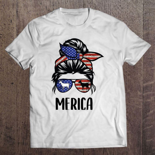 Goat Merica 4th Of July Matching Tee Mother - Daughter Messy T Shirt, Mother's Day Shirt, Shirt For Mom, Mom Shirt
