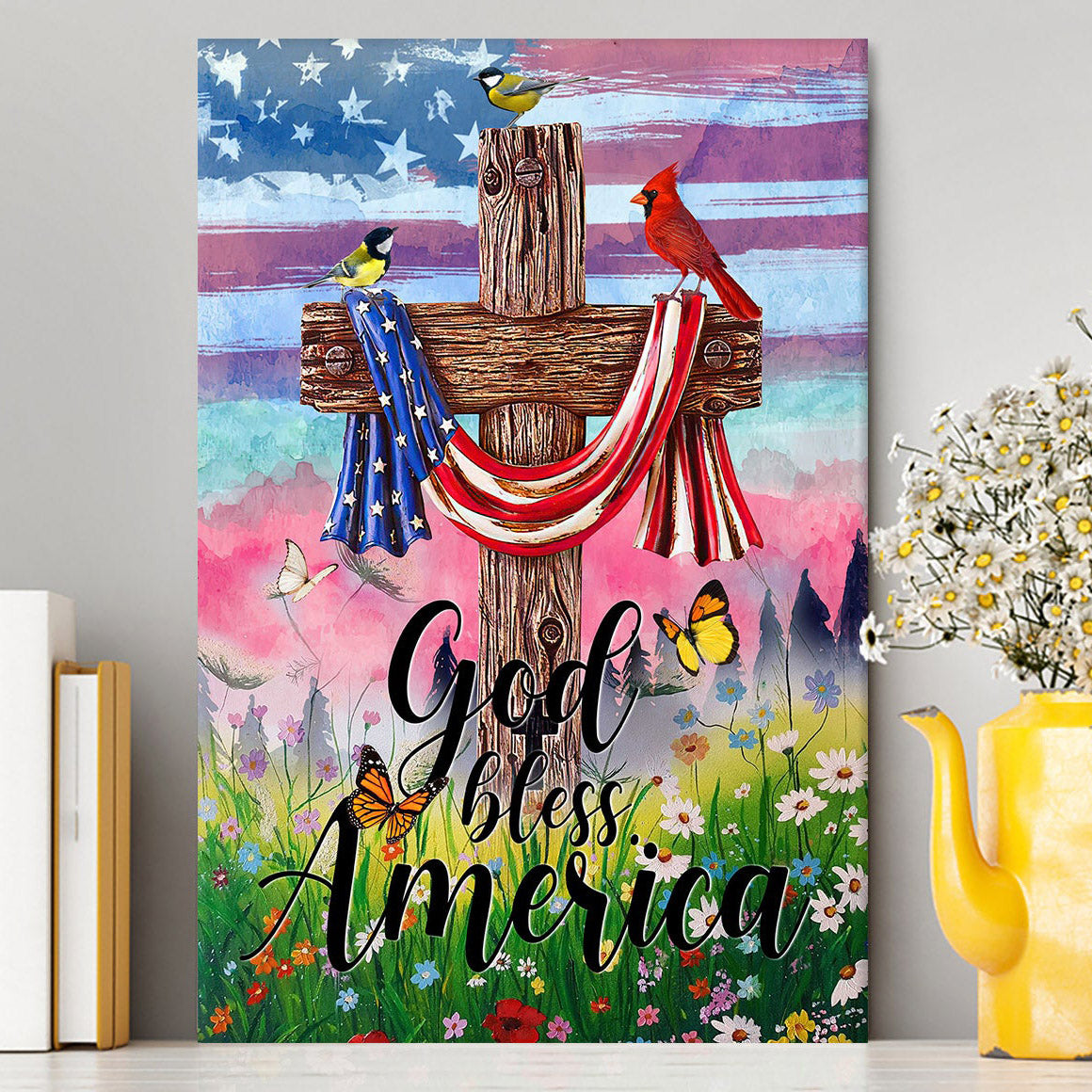God Bless America Canvas Wall Art - Christian Wall Canvas - Religious Canvas Prints