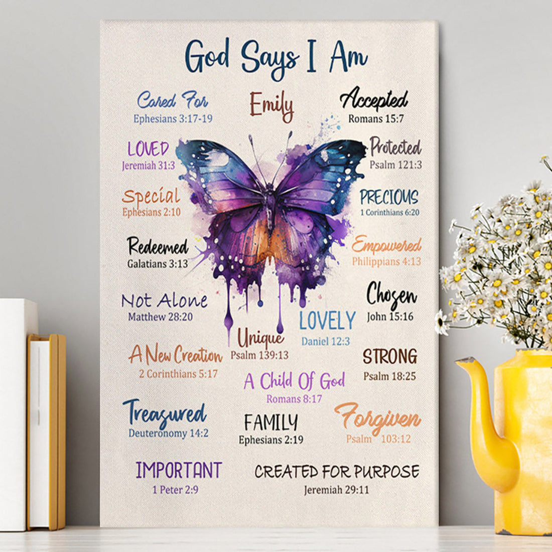 God Says About You Personalized Canvas Wall Art - Christian Canvas Pri ...